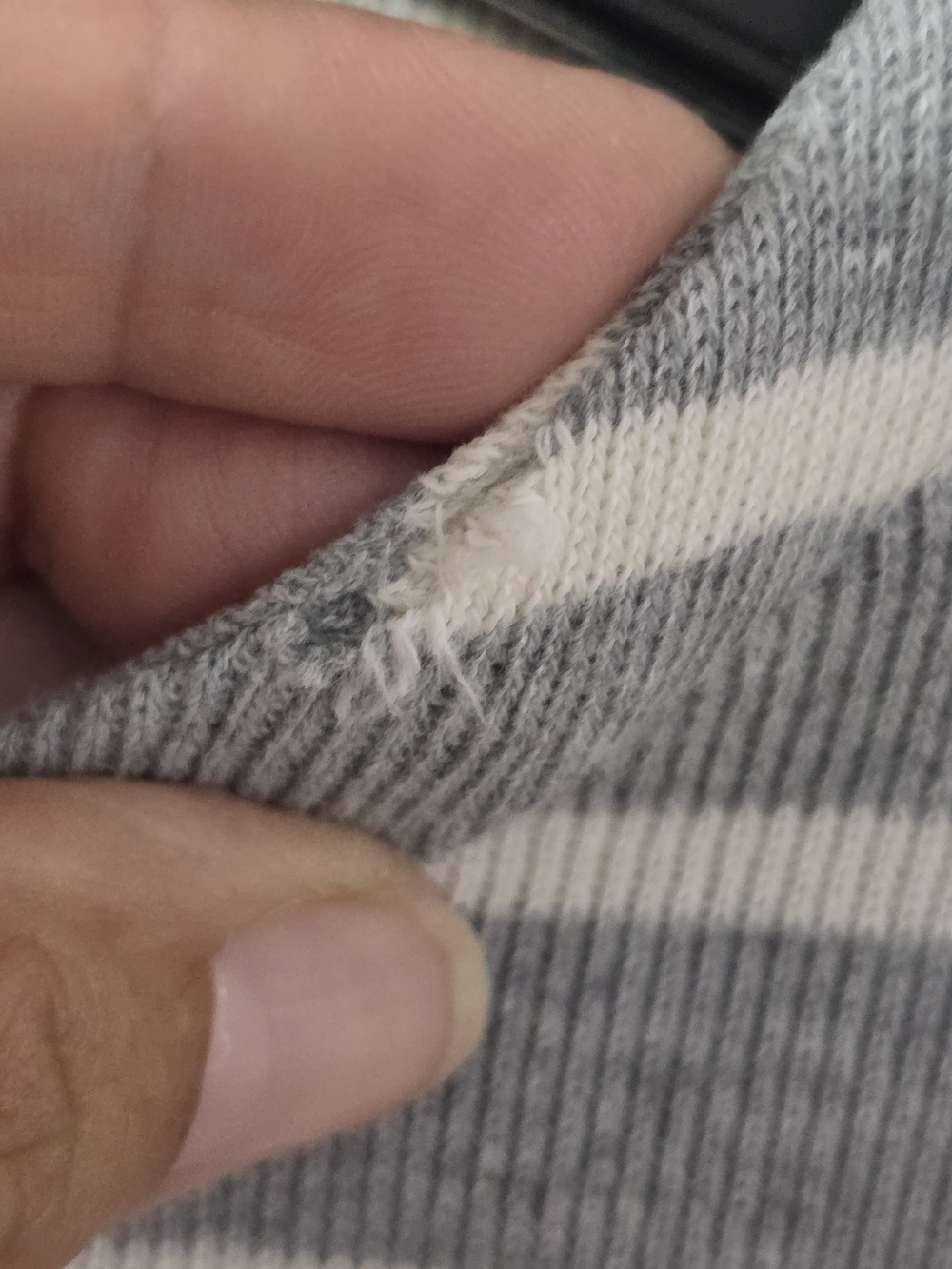 L.L.Bean Gray and White Striped Boatneck Top - Picture 4 of 7